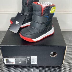 Sorel Toddler Whitney II Strap Waterproof Boots Size 4 Nwt Jet, Poppy Red